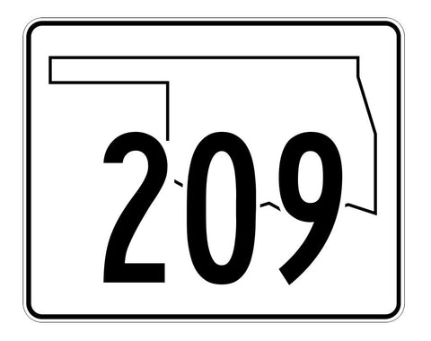 Oklahoma State Highway 209 Sticker Decal R5723 Highway Route Sign