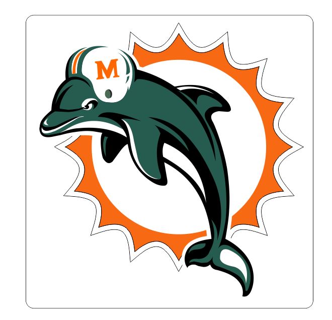 Miami Dolphins Sticker S114 Football