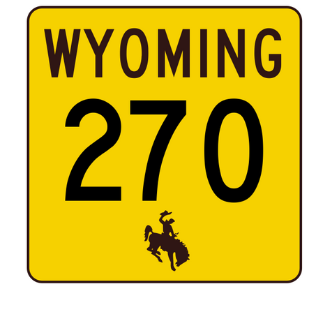 Wyoming Highway 270 Sticker R3492 Highway Sign