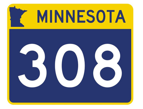 Minnesota State Highway 308 Sticker Decal R5037 Highway Route sign