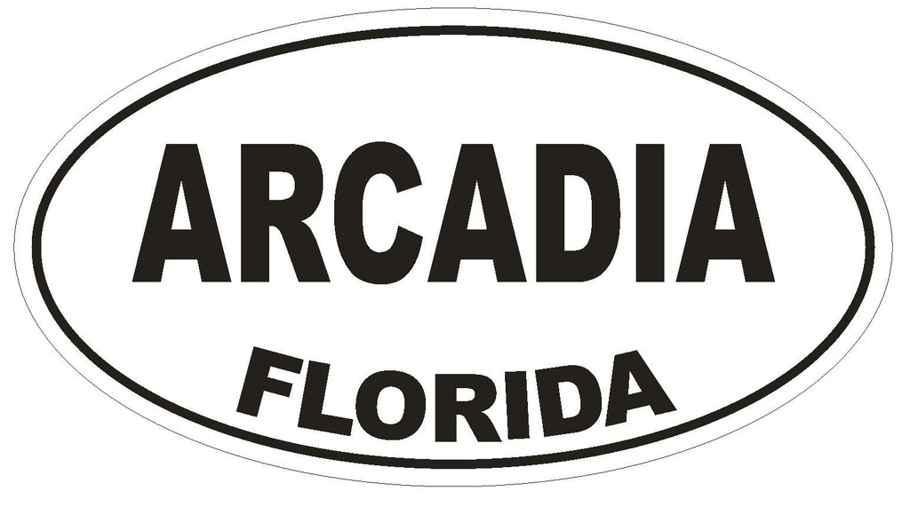Arcadia Florida Oval Bumper Sticker or Helmet Sticker D1364 Euro Oval - Winter Park Products