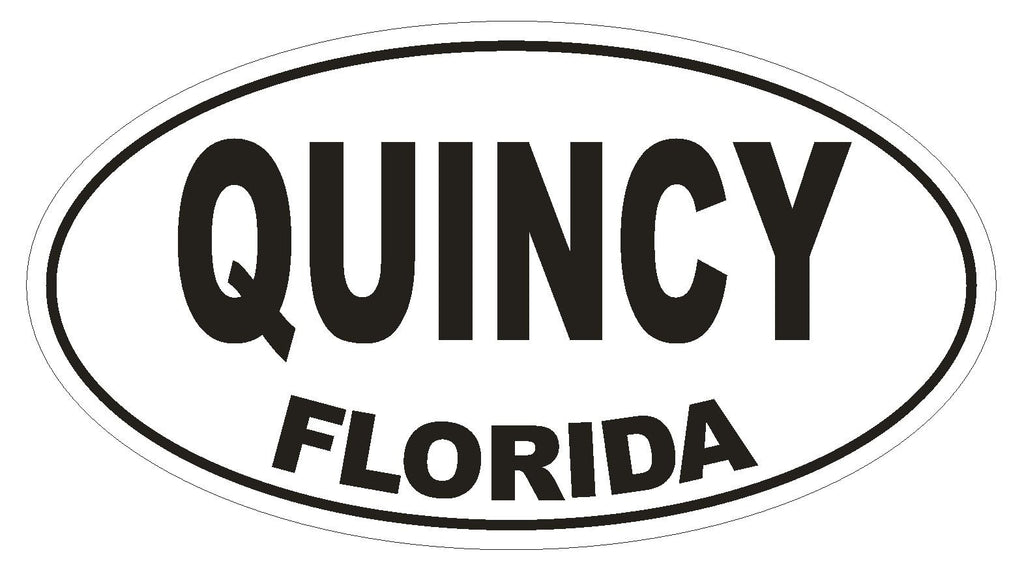 Quincy Florida Oval Bumper Sticker or Helmet Sticker D1333 Euro Oval - Winter Park Products