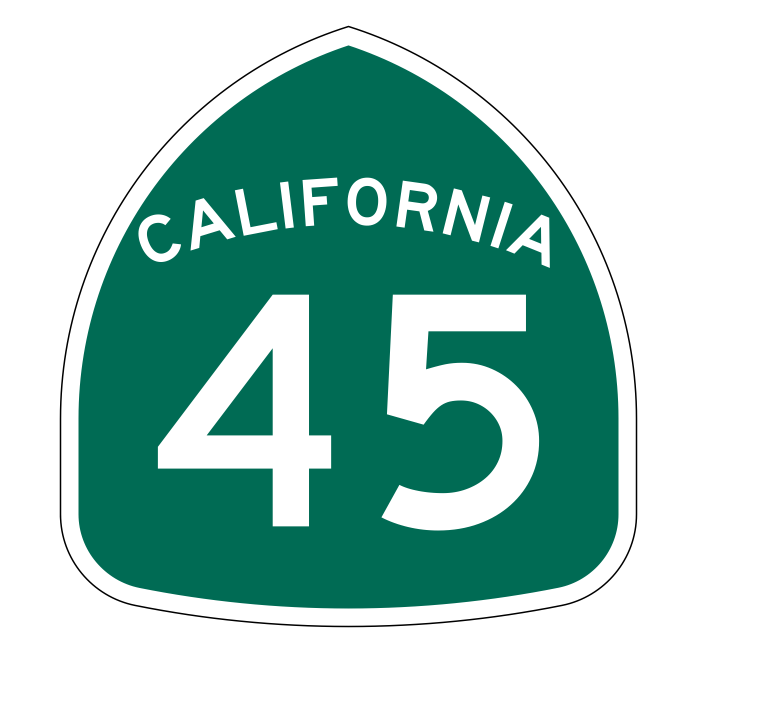 California State Route 45 Sticker Decal R1147 Highway Sign - Winter Park Products