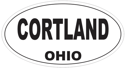 Cortland Ohio Oval Bumper Sticker or Helmet Sticker D6070