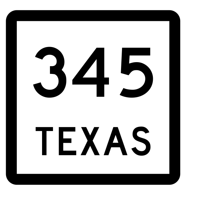Texas State Highway 345 Sticker Decal R2640 Highway Sign