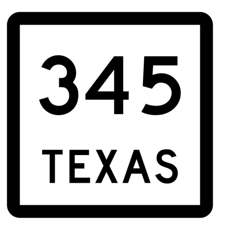 Texas State Highway 345 Sticker Decal R2640 Highway Sign