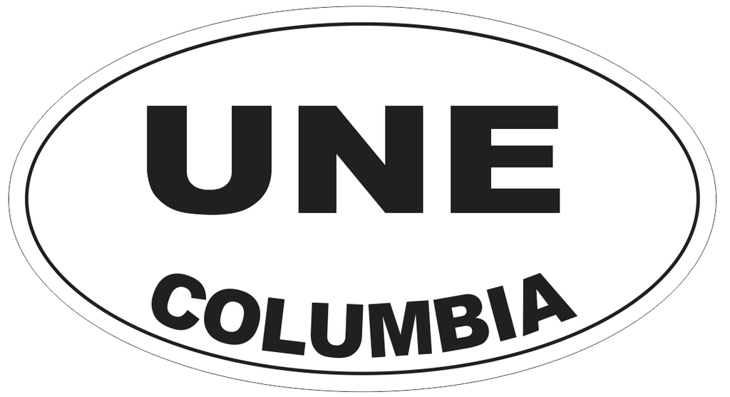 Une Columbia Oval Bumper Sticker or Helmet Sticker D4506