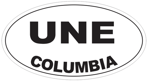 Une Columbia Oval Bumper Sticker or Helmet Sticker D4506