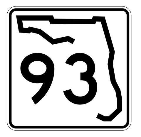 Florida State Road 93 Sticker Decal R1422 Highway Sign - Winter Park Products