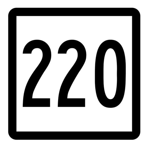 Connecticut State Route 220 Sticker Decal R5223 Highway Route Sign