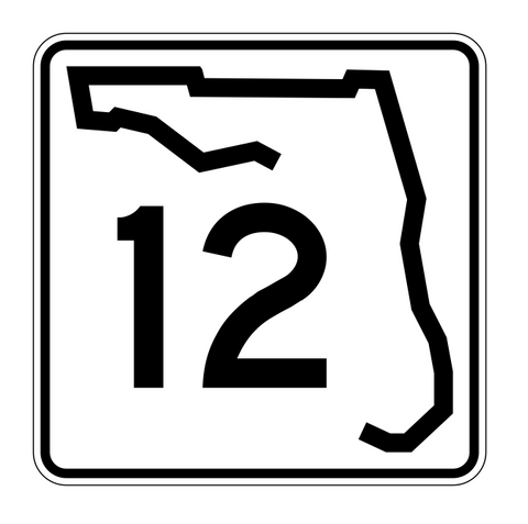 Florida State Road 12 Sticker Decal R1346 Highway Sign - Winter Park Products