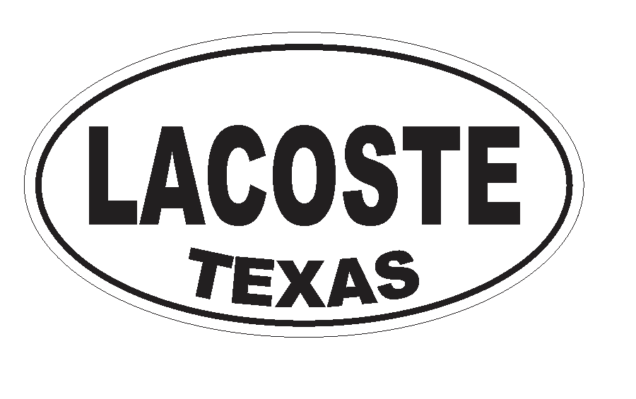 Lacoste Texas Oval Bumper Sticker or Helmet Sticker D3615 Euro Oval - Winter Park Products
