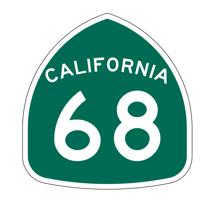 California State Route 68 Sticker Decal R1161 Highway Sign - Winter Park Products