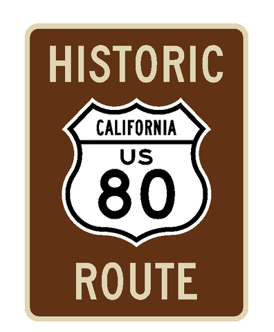 Historic US Route 80 Sticker Decal R1034 Highway Sign Road Sign California - Winter Park Products