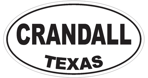 Crandall Texas Oval Bumper Sticker or Helmet Sticker D3301 Euro Oval - Winter Park Products