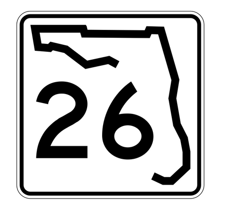 Florida State Road 26 Sticker Decal R1363 Highway Sign - Winter Park Products
