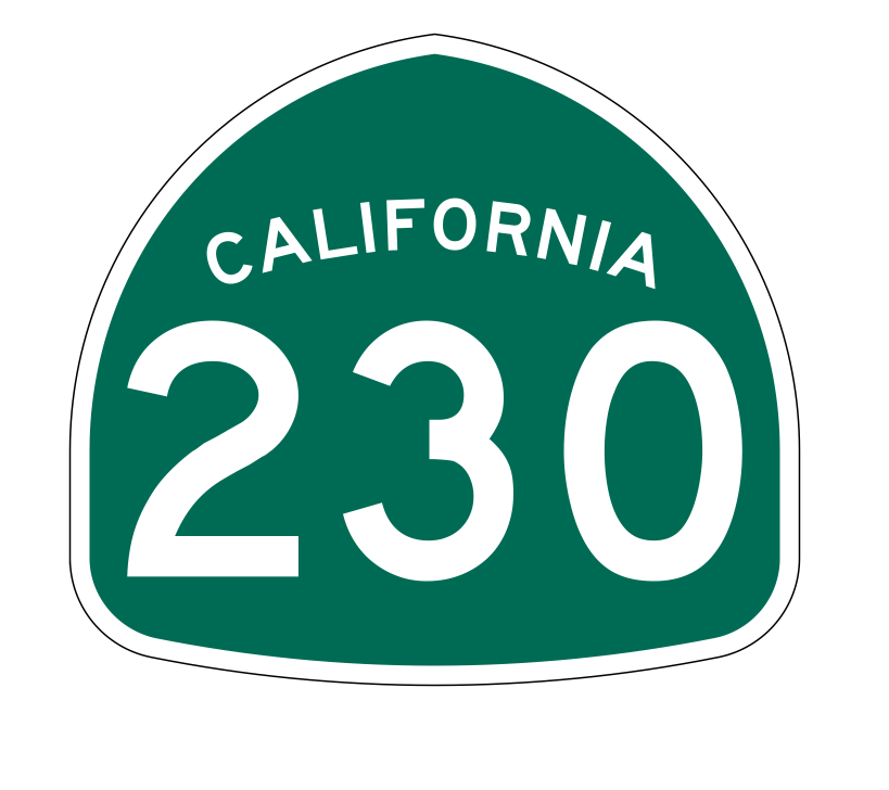 California State Route 230 Sticker Decal R1285 Highway Sign - Winter Park Products