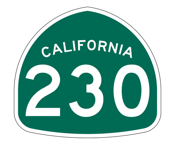 California State Route 230 Sticker Decal R1285 Highway Sign – Winter ...