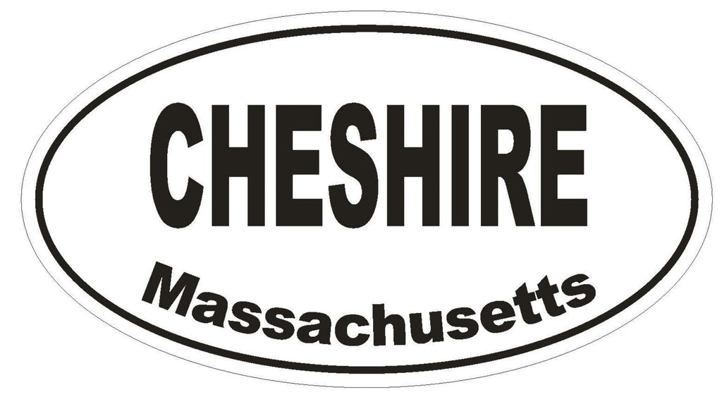 Cheshire Massachusetts Oval Bumper Sticker or Helmet Sticker D1434 Euro Oval - Winter Park Products