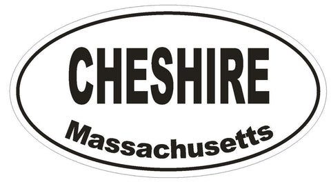 Cheshire Massachusetts Oval Bumper Sticker or Helmet Sticker D1434 Euro Oval - Winter Park Products