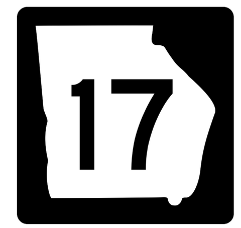 Georgia State Route 17 Sticker R3566 Highway Sign