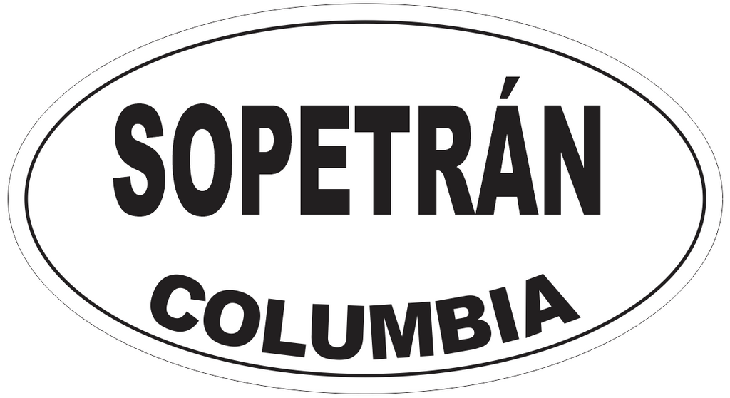 Sopetran Columbia Oval Bumper Sticker or Helmet Sticker D4239