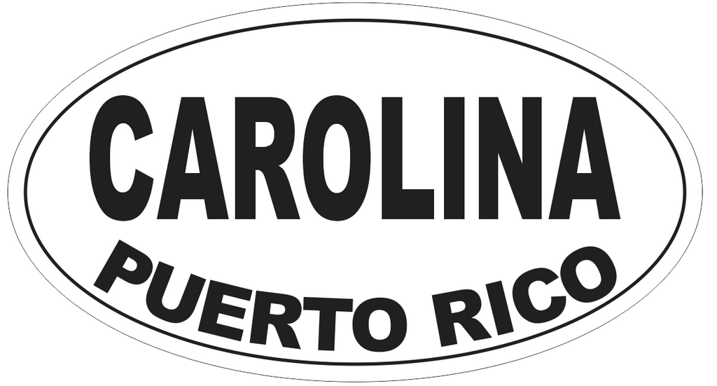 Carolina Puerto Rico Oval Bumper Sticker or Helmet Sticker D4100