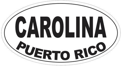 Carolina Puerto Rico Oval Bumper Sticker or Helmet Sticker D4100