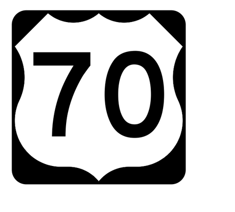 US Route 70 Sticker R1930 Highway Sign Road Sign - Winter Park Products