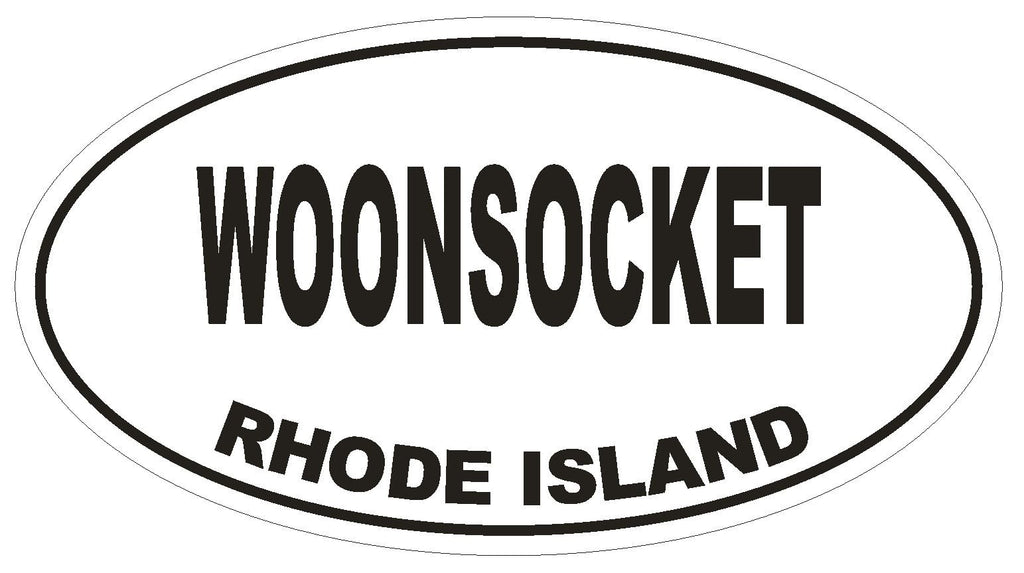 Woonsocket Rhode Island Oval Bumper Sticker or Helmet Sticker D1505 Euro Oval - Winter Park Products