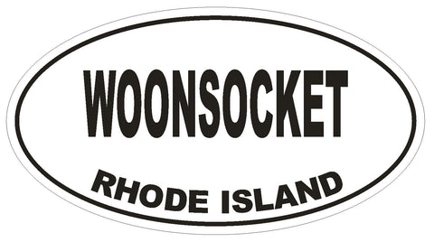 Woonsocket Rhode Island Oval Bumper Sticker or Helmet Sticker D1505 Euro Oval - Winter Park Products