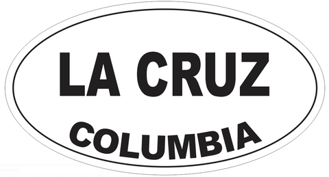 La Cruz Columbia Oval Bumper Sticker or Helmet Sticker D5470