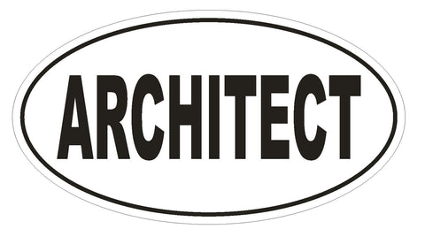 ARCHITECT Oval Bumper Sticker or Helmet Sticker D1716 Euro Oval - Winter Park Products