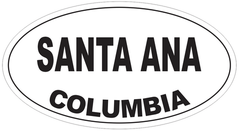 Santa Ana Columbia Oval Bumper Sticker or Helmet Sticker D5454