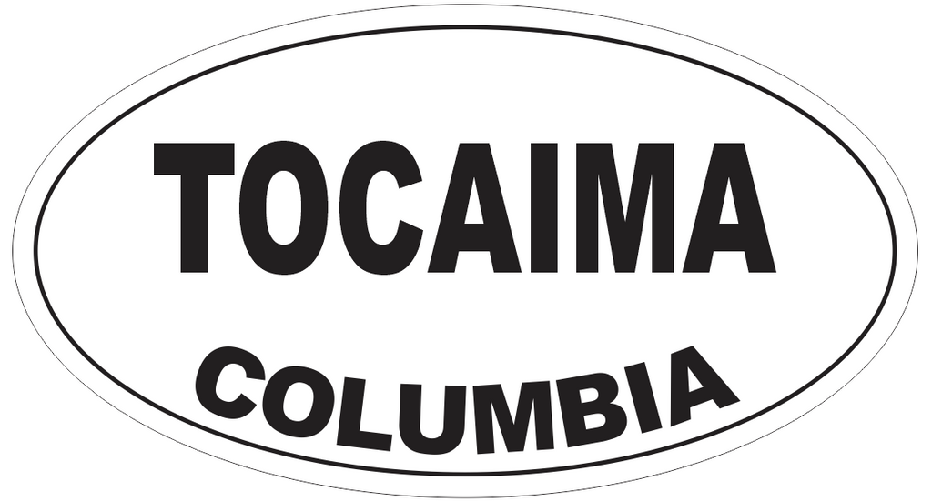 Tocaima Columbia Oval Bumper Sticker or Helmet Sticker D4860