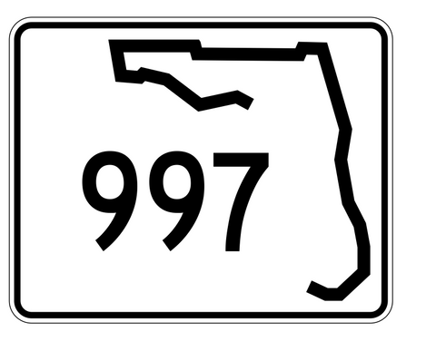 Florida State Road 997 Sticker Decal R1771 Highway Sign - Winter Park Products