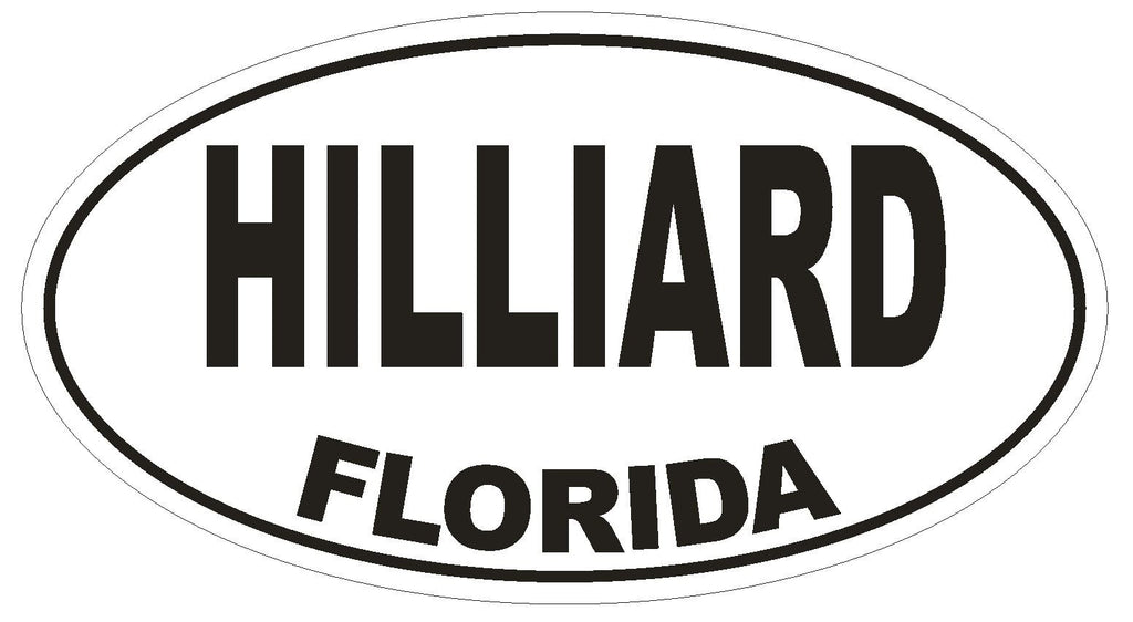 Hilliard Florida Oval Bumper Sticker or Helmet Sticker D1533 Euro Oval - Winter Park Products