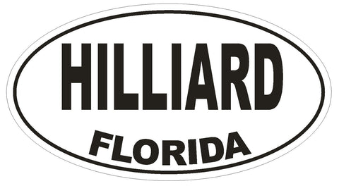 Hilliard Florida Oval Bumper Sticker or Helmet Sticker D1533 Euro Oval - Winter Park Products