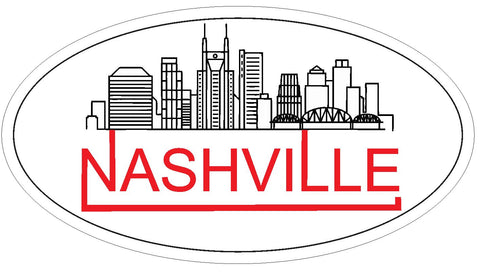 Nashville Oval Bumper Sticker or Helmet Sticker D3716 Euro Oval Auto Decal