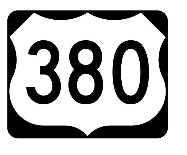 US Route 380 Sticker R2191 Highway Sign Road Sign - Winter Park Products