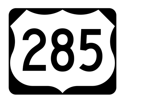 US Route 285 Sticker R2173 Highway Sign Road Sign - Winter Park Products