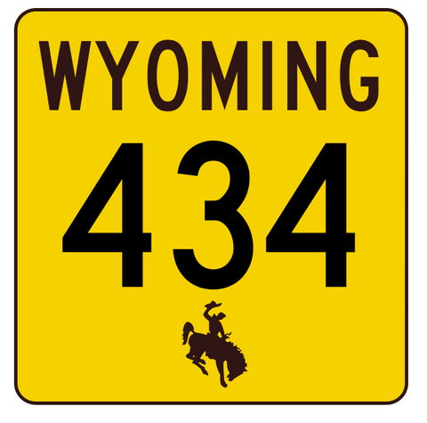 Wyoming Highway 434 Sticker R3543 Highway Sign