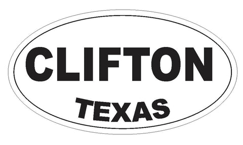 Clifton Texas Oval Bumper Sticker or Helmet Sticker D3275 Euro Oval