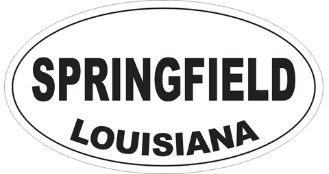 Springfield Louisiana Oval Bumper Sticker or Helmet Sticker D4016