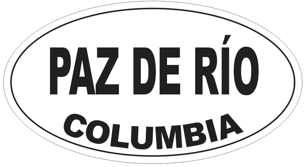 Paz de Rio Columbia Oval Bumper Sticker or Helmet Sticker D5553