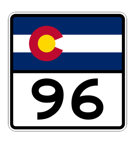 Colorado State Highway 96 Sticker Decal R1834 Highway Sign - Winter Park Products