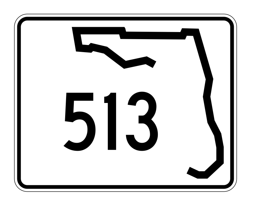 Florida State Road 513 Sticker Decal R1593 Highway Sign - Winter Park Products
