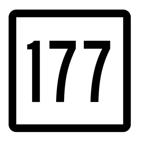 Connecticut State Highway 177 Sticker Decal R5187 Highway Route Sign