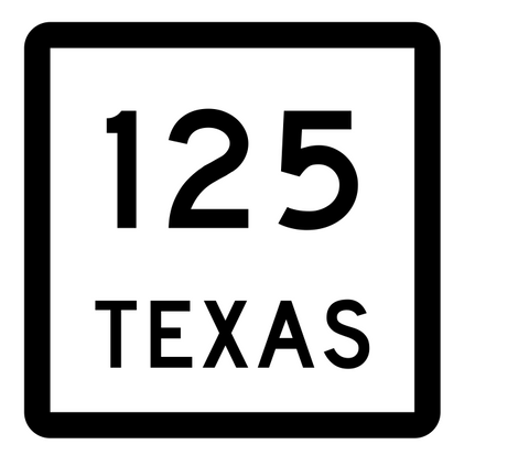 Texas State Highway 125 Sticker Decal R2425 Highway Sign - Winter Park Products
