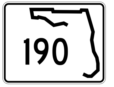 Florida State Road 190 Sticker Decal R1492 Highway Sign - Winter Park Products